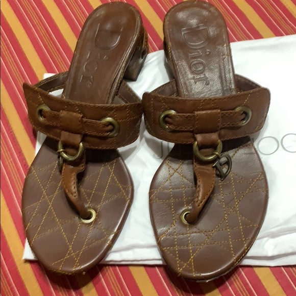 Brown Quilt Leather Christian Dior Sandals - Picture 2 of 5